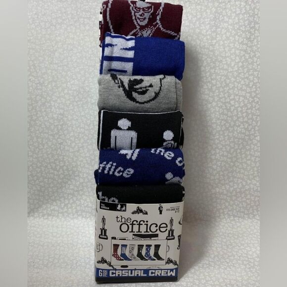 THE OFFICE 6PR CASUAL Adult Crew Socks - Picture 1 of 5